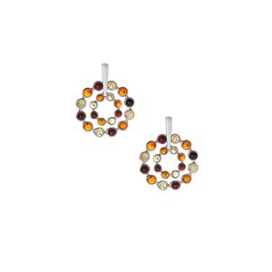 Baltic Cognac, Cherry & Champagne Amber Sterling Silver Earrings