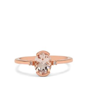Morganite & Natural Pink Diamond 9K Rose Gold Ring ATGW 1.10cts