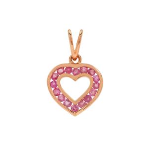 0.80ct Pink Sapphire 9K Rose Gold Heart Pendant