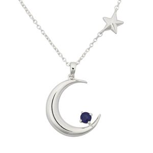 0.30cts Madagascan Blue Sapphire Sterling Silver Necklace 