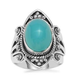 Aqua Chalcedony Ring in Sterling Silver 6cts