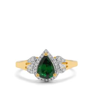 Tsavorite Garnet & Diamond 18K Gold Lorique Ring MTGW 1.10cts