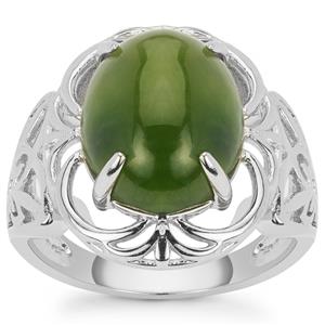 5.90ct Nephrite Jade Sterling Silver Ring