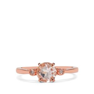 Morganite & Natural Pink Diamonds 9K Rose Gold Ring ATGW 0.95ct
