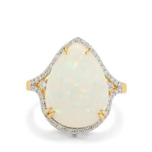 Ethiopian Opal & Diamond 18K Gold Ring MTGW 8.27cts