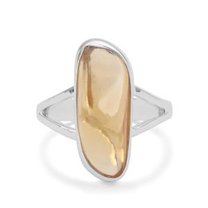 6.70ct Organic Shape Diamantina Citrine Sterling Silver Aryonna Ring 