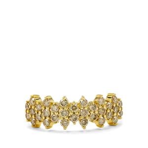3/4ct Champagne Argyle Diamonds 9K Gold Ring 