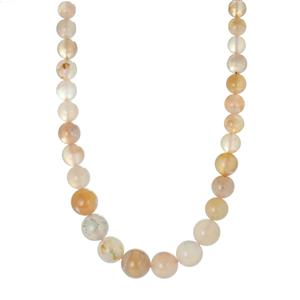 270ct Sakura Agate Sterling Silver Graduated Necklace