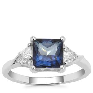 Hope Topaz Ring with White Zircon in Sterling Silver 2.50cts