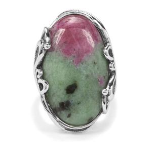 19.45ct Ruby-Zoisite Sterling Silver Ring