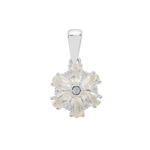 Champagne Serenite Pendant with White Zircon in Sterling Silver 1.40cts