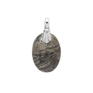Feather Pyrite Pendant in Sterling Silver 20cts