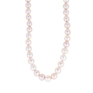 Naturally Lavender Freshwater Cultured Pearl & White Topaz Sterling Silver Necklace 