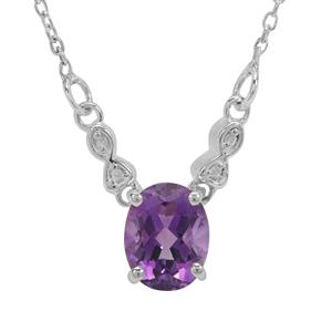 1.65ct Moroccan Amethyst Sterling Silver Necklace 