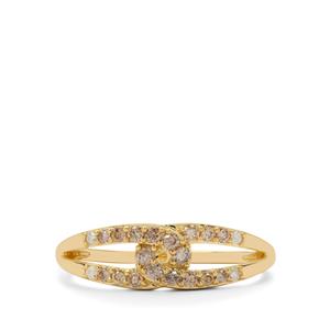 1/3ct Ombre Champagne Diamonds & White Diamonds 9K Gold Ring