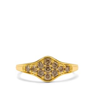 1/2ct Cape Champagne Diamonds 9K Gold Ring