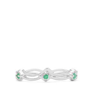 0.11ct Minas Gerais Emerald Sterling Silver Ring 