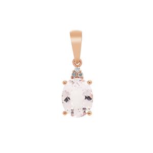 Cherry Blossom™Morganite Pendant with Natural Pink Diamond in 9K Rose Gold 1.65cts