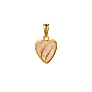 4.50ct Rose Quartz Gold Tone Sterling Silver Heart Pendant
