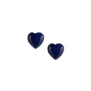 6.95ct Lapis Lazuli Gold Tone Sterling Silver Heart Earrings