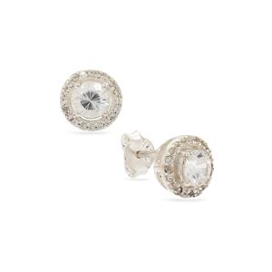 1.20cts White Zircon Sterling Silver Earrings 