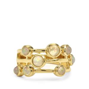 'Orbs of the Aurora' Ethiopian Opal Ring in Gold Plated Sterling Silver 0.80ct