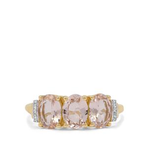 Cherry Blossom™ Morganite & White Zircon 9K Gold Ring ATGW 2cts