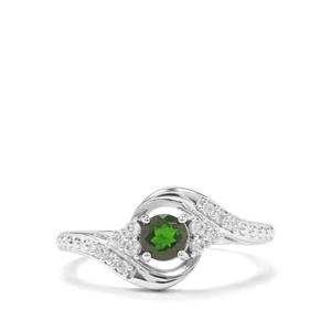 Chrome Diopside & White Zircon Sterling Silver Ring ATGW 0.60cts