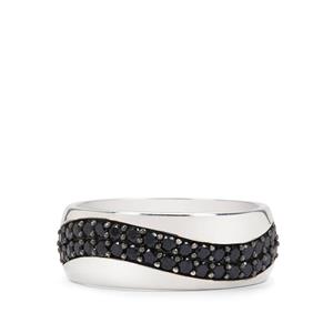 0.65ct Black Spinel Sterling Silver Ring 