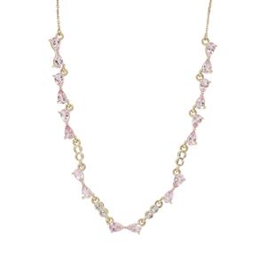 Cherry Blossom™ Morganite & Diamond 9K Gold Tomas Rae Necklace ATGW 3.20cts