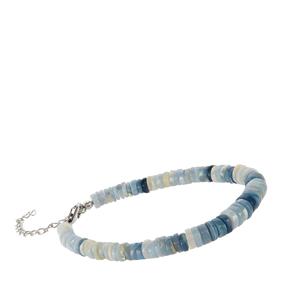 45.92cts Blue Opal Sterling Silver Bracelet 