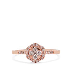 1/3ct Natural Pink Diamonds 9K Rose Gold Ring 
