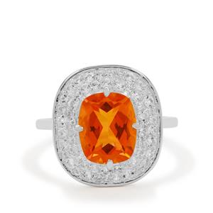 4.25ct Padparadscha Topaz & White Topaz Sterling Silver Ring