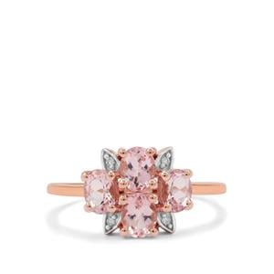 Cherry Blossom Morganite Ring with Diamond in 9K Rose Gold 1.25cts