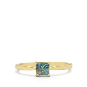 1/4ct Blue Lagoon Diamonds 9K Gold Ring