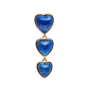 7.50ct Lapis Lazuli Gold Tone Sterling Silver Heart Pendant