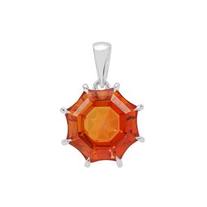  Mirror of Paradise Cut Padparadscha Quartz Pendant in Sterling Silver 8.10cts