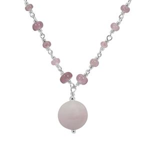 Pink Aragonite & Pink Spinel Sterling Silver Aryonna Necklace ATGW 19.65cts