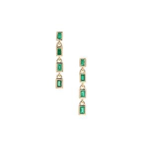 Panjshir Emerald Earrings in 9K Gold 0.45ct