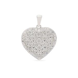 0.70cts White Zircon Sterling Silver Pendant 