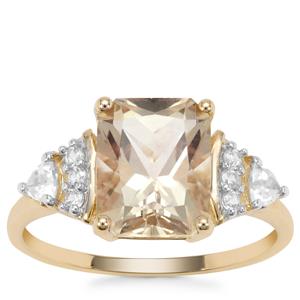 Serenite Ring with White Zircon in 9K Gold 3.28cts