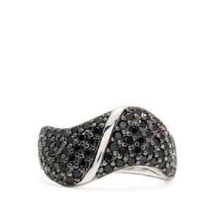 0.50cts Black Spinel Sterling Silver Ring 