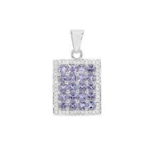 Tanzanite Pendant with White Zircon in Sterling Silver 2.14cts