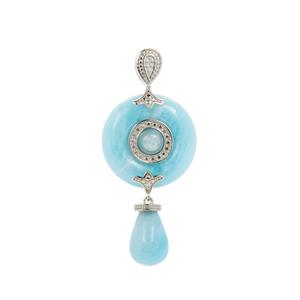 Aquamarine Pendant in Sterling Silver 20.68cts
