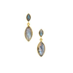 Labradorite Earrings in Gold Plated Sterling Silver 19.30cts