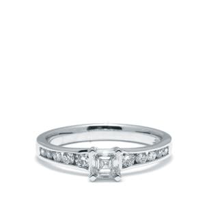 Asscher Cut 3/4ct Diamond Platinum 950 Ring