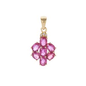 Montepuez Ruby Pendant with Diamond in 9K Gold 1.50cts
