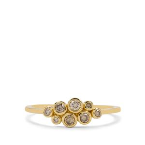 1/4ct Ombre Champagne Diamonds 9K Gold Ring