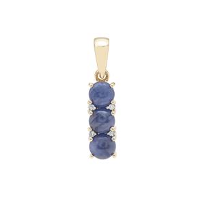 Burmese Blue Sapphire Pendant with Diamond in 9K Gold 2.30cts