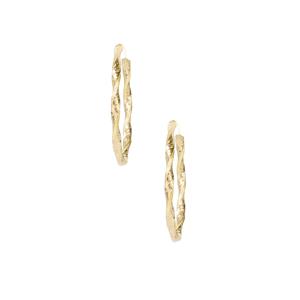 9K Gold Twist Creole Earrings 2.16g